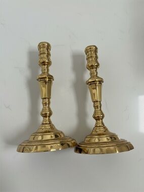Hampton Brass vintage candle stick set holders